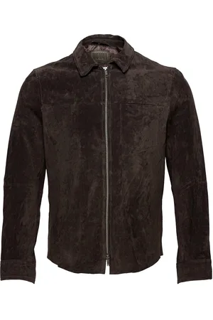Jofama Clark Zipped Suede Shirt Jacke Brown