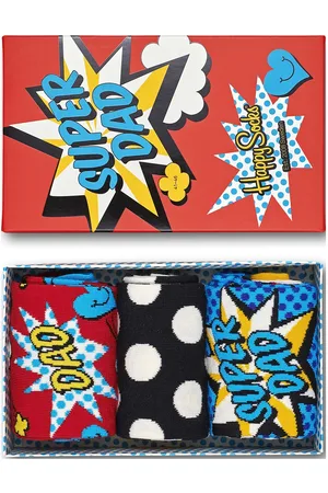 Happy Socks 3-Pack Super Dad Socks Gift Set Patterned