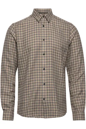 Only & Sons Onstevin Ls Viscose Check Reg Shirt Beige