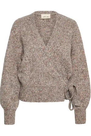 Cream Kiaracr Knit Wrap Blousen Beige