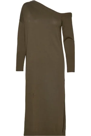 My Essential Wardrobe Lolamw Cut Out Knit Dress Khaki