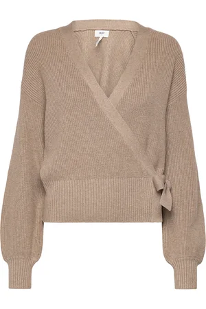 Object Objmalena L/S Wrap Cardigan Beige