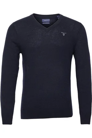 GANT Md. Extrafine Lambswool V-Neck Navy