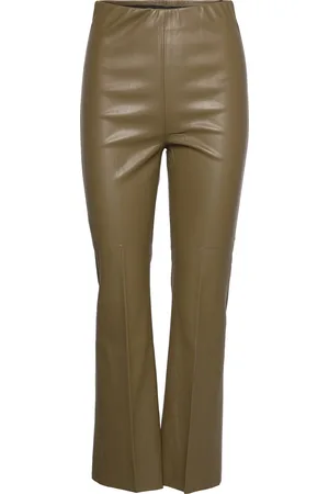Soaked in Luxury Slkaylee Pu Kickflare Pants Khaki