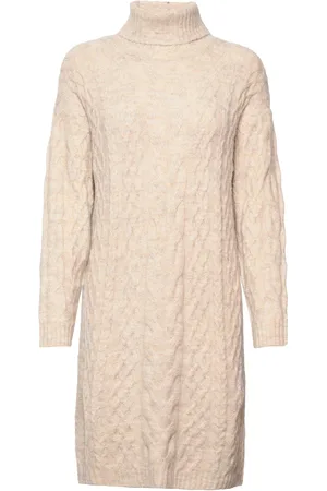 Cream Crcabin Knit Dress - Mollie Fit Beige