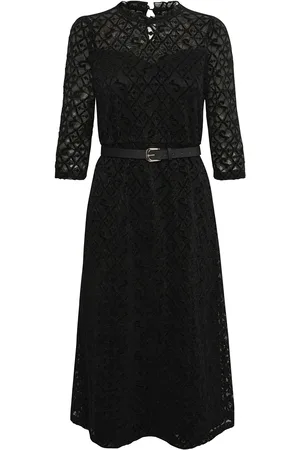 Cream Crgila Lace Dress - Zally Fit Black