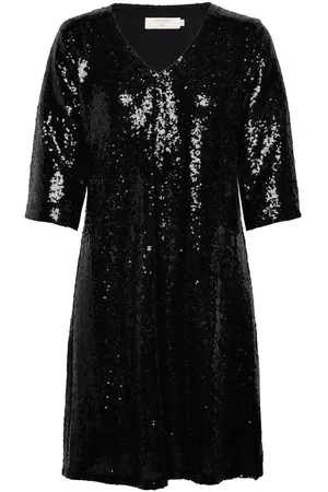 Cream Crcupid Sequin Dress - Kim Fit Black