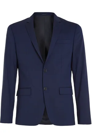 Calvin Klein Stretch Wool Slim Suit Blazer Navy