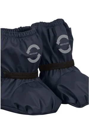 Mikk-Line Pu Rain Footies W. Fleece Recycled Blue