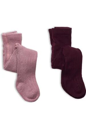 Minymo Wool Stocking - Rib 2-Pack Pink