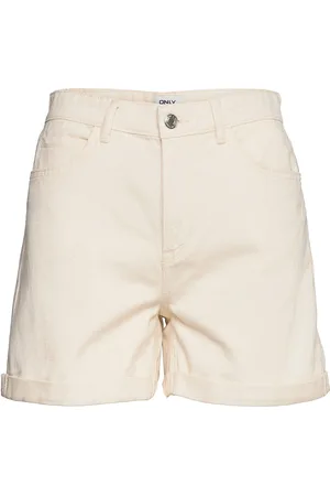 ONLY Onlvega Hw Mom Dnm Shorts Noos White