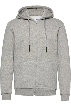 Only & Sons Onsceres Zip Thr. Hoodie Sweat Noos Grey