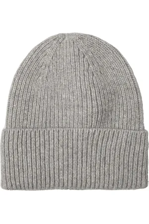 Davida Cashmere Fold Rib Cap Grey