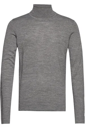 Lindbergh Merino Knit Roll-Neck Grey