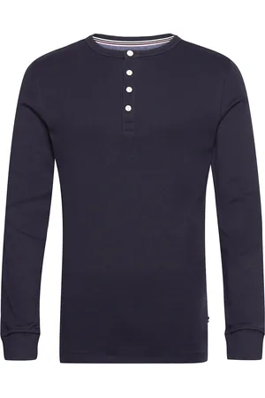 Lindbergh Solid Gradad W Contrast Fabric L/S Blue