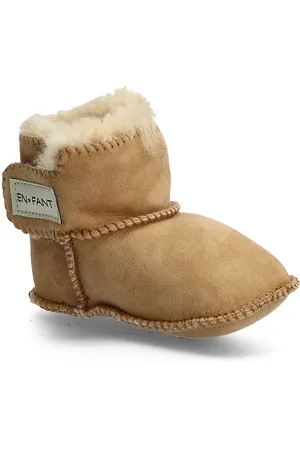 EN FANT Sheepskin Bootee Beige