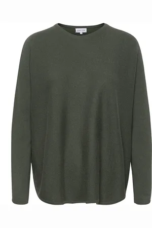Davida Cashmere Curved Sweater Green