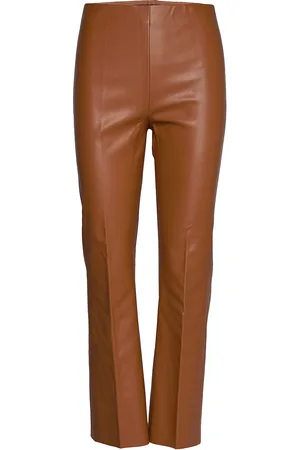 Soaked in Luxury Slkaylee Pu Kickflare Pants Brown