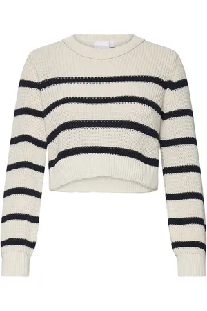 Mama;licious Mlpixie L/S Cropped Knit Top A. White