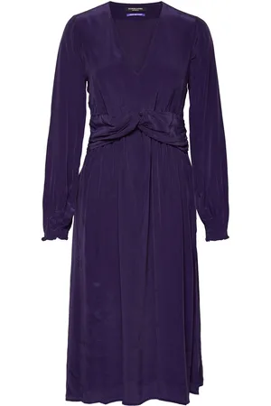 Scotch&Soda Knotted Waist Detail V-Neck Dress Pink