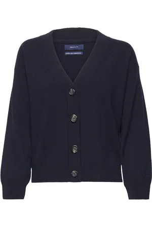 GANT Superfine Lambswool Cardigan Navy