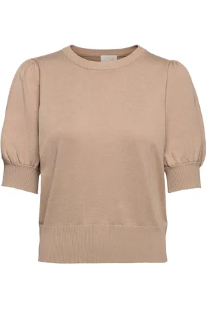 Minus Liva Strik T-Shirt Beige