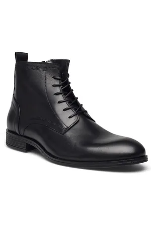 Bianco Biabyron Leather Lace Up Boot Black