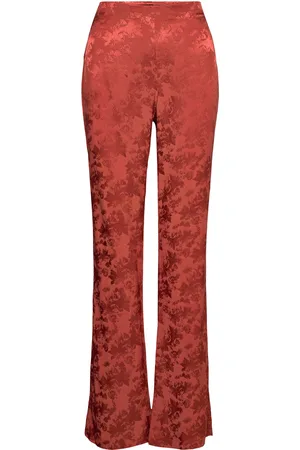 MANGO Jacquard Fluid Trousers Brown