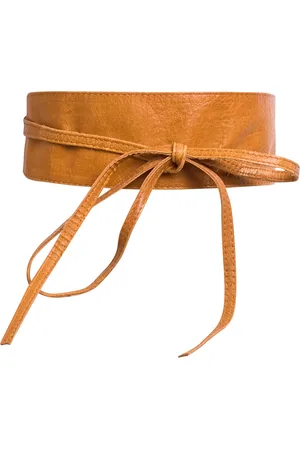 Pieces® Vibs Leather Tie Waist Belt Brown
