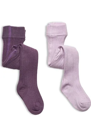 Minymo Stocking - Solid Rib 2-Pack Purple