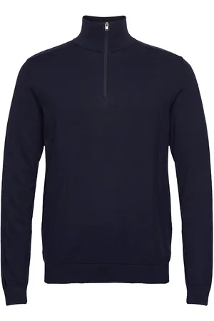 SELECTED Slhberg Half Zip Cardigan Noos Navy