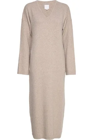 Black Halo Huurre Bouclé Knit Dress Grey