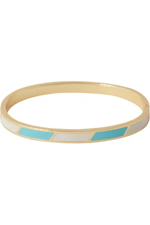 Design Letters Striped Candy Bangle Blue