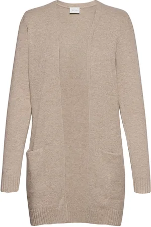 VILA Viril Open L/S Knit Cardigan Beige