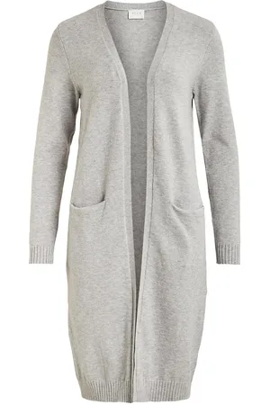 VILA Viril Long L/S Knit Cardigan - Noos Grey
