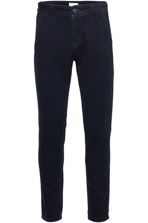 Lindbergh Corduroy Cropped Pants Blue
