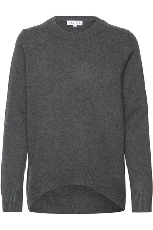 Davida Cashmere Straight O-Neck Sweater Grey