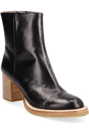 ANGULUS Bootie - Block Heel - With Zippe Black