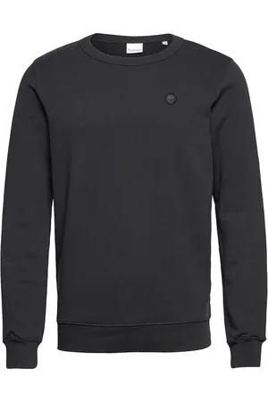 Knowledge Cotton Apparal Basic Badge Sweat - Gots/Vegan Black