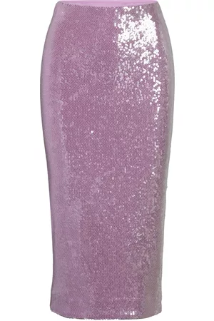 ROTATE Naiset Kynähameet - Sequin High-Waisted Pencil Skirt Pink
