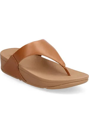 FitFlop Lulu Leather Toepost Brown