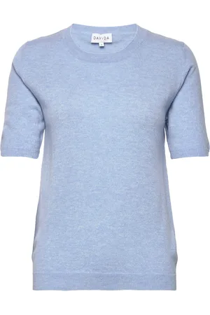 Davida Cashmere T-Shirt Over Blue