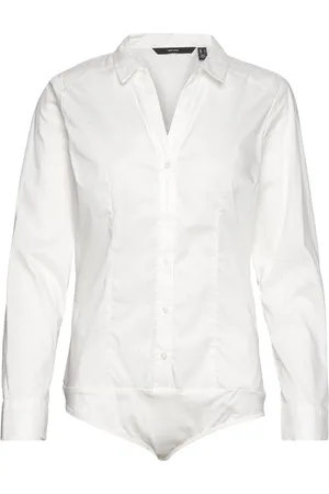 VERO MODA Vmlady L/S G-String Shirt Wvn New Noos White