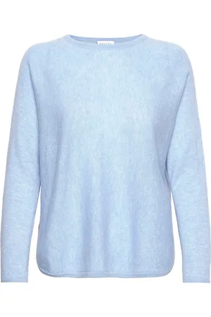 Davida Cashmere Curved Sweater Blue