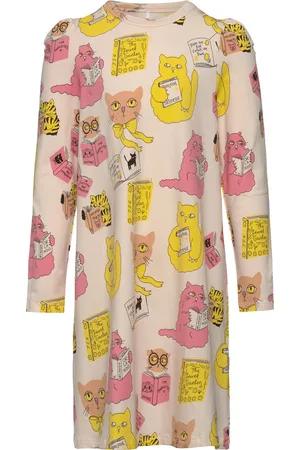 Mini Rodini Cats Aop Ls Dress Patterned