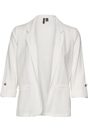 VERO MODA Vmjesmilo 3/4 Loose Blazer Wvn Ga Noos White