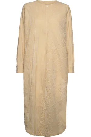 Mads Norgaard Crinckle Pop Rosaly Dress Yellow