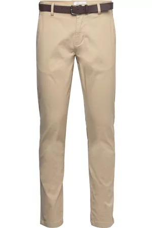 Lindbergh Miehet Chinot - Aop Superflex Chino Pants Beige