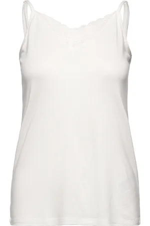 ESPRIT Top With Lace, Lenzing™ Ecovero™ White
