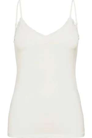 Pieces® Pckate Lace Singlet Jrs Noos White